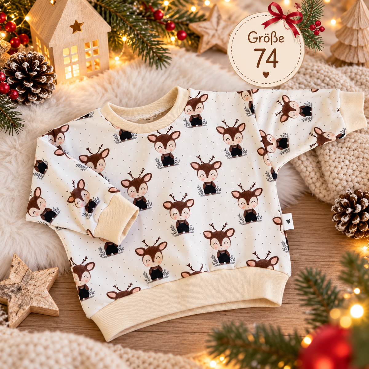 Over Size Weihnachts und Winter Pulli Größe 74